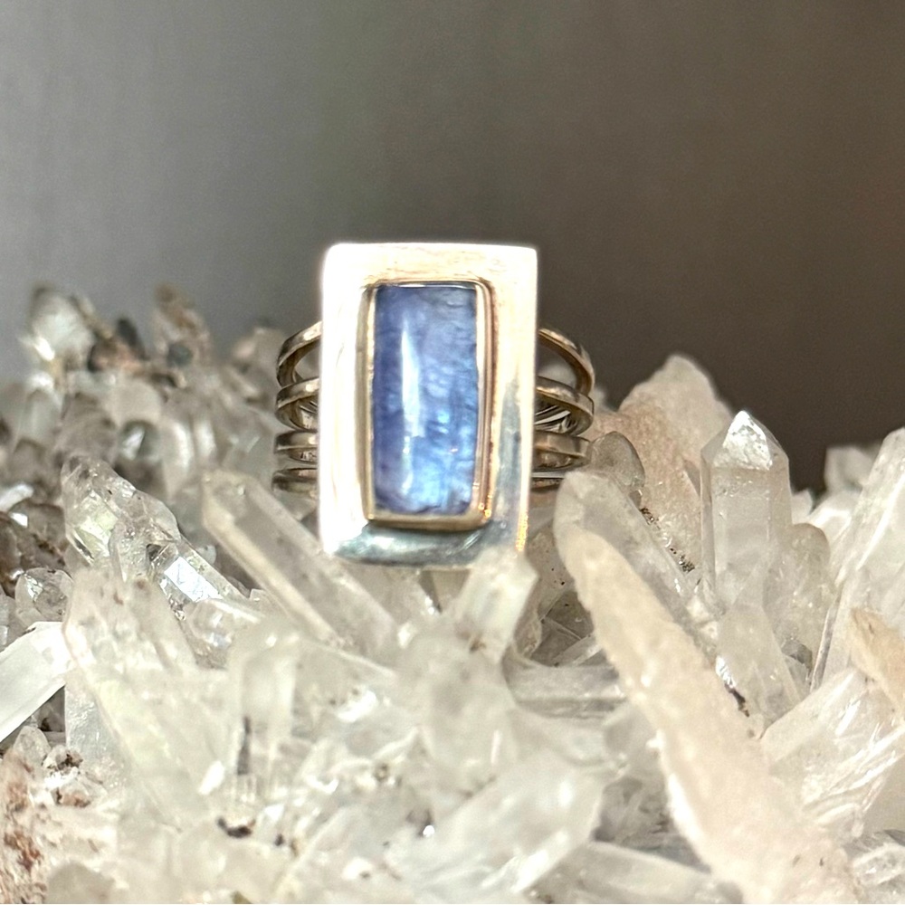 Rectangular Kyanite Ring - image 1